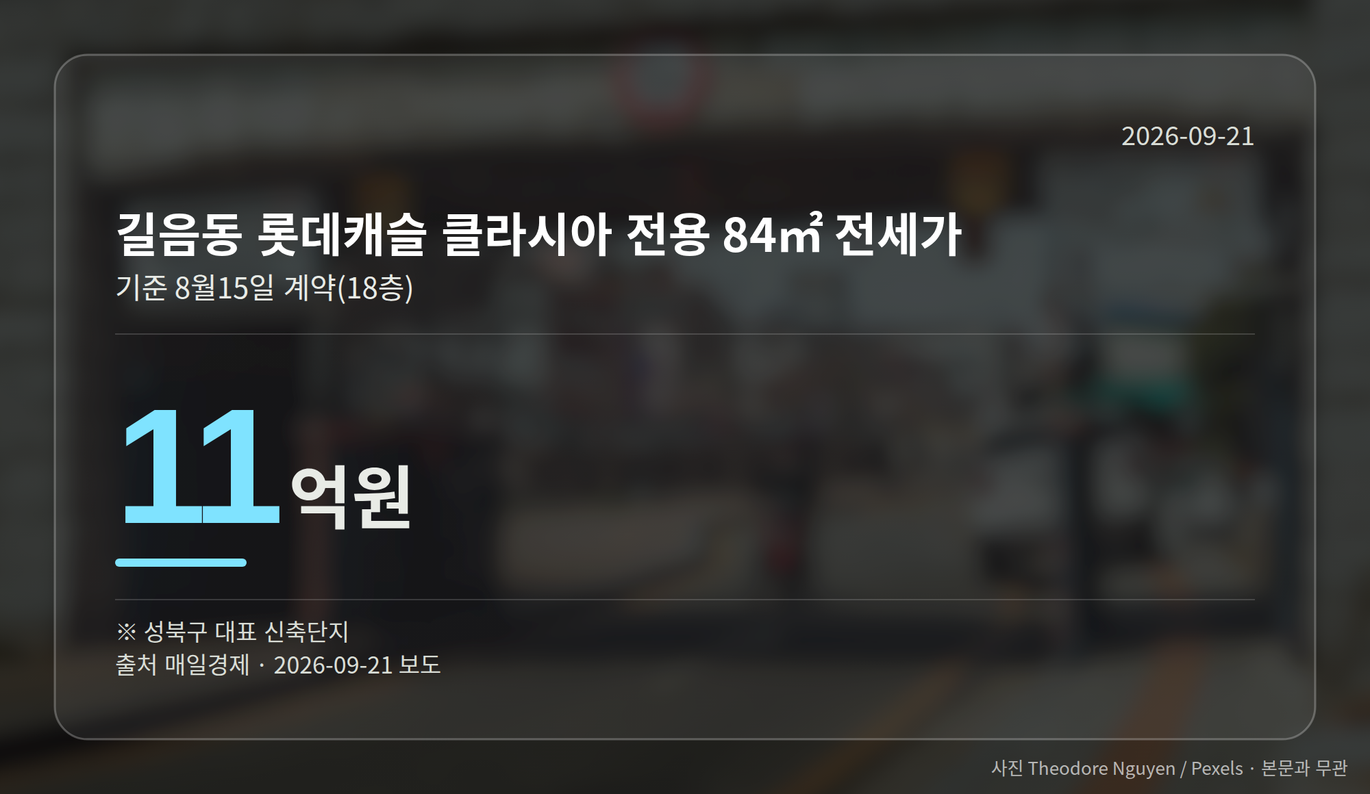 길음동 롯데캐슬 클라시아 전용 84㎡ 전세가 11억원 그래픽